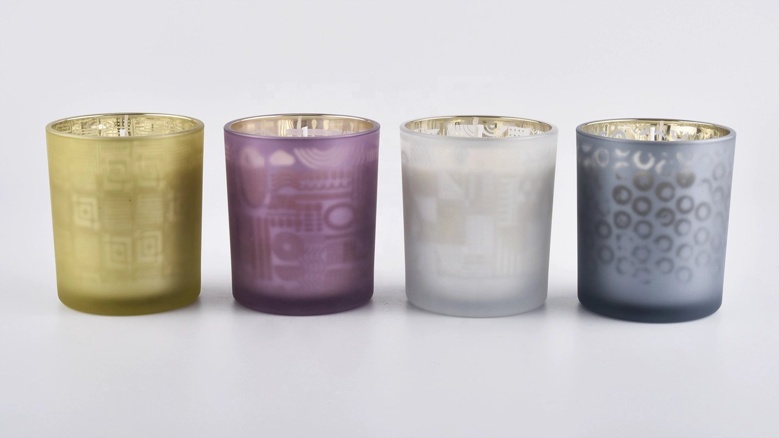 10 oz 12 oz empty white frosted glass candle vessel wedding decoration