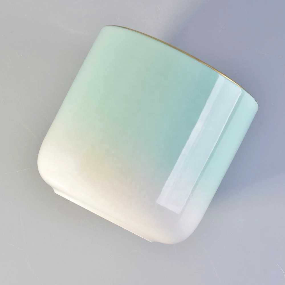 Wholesales rainbow ceramic candle holder home decor 10oz 16oz 20oz