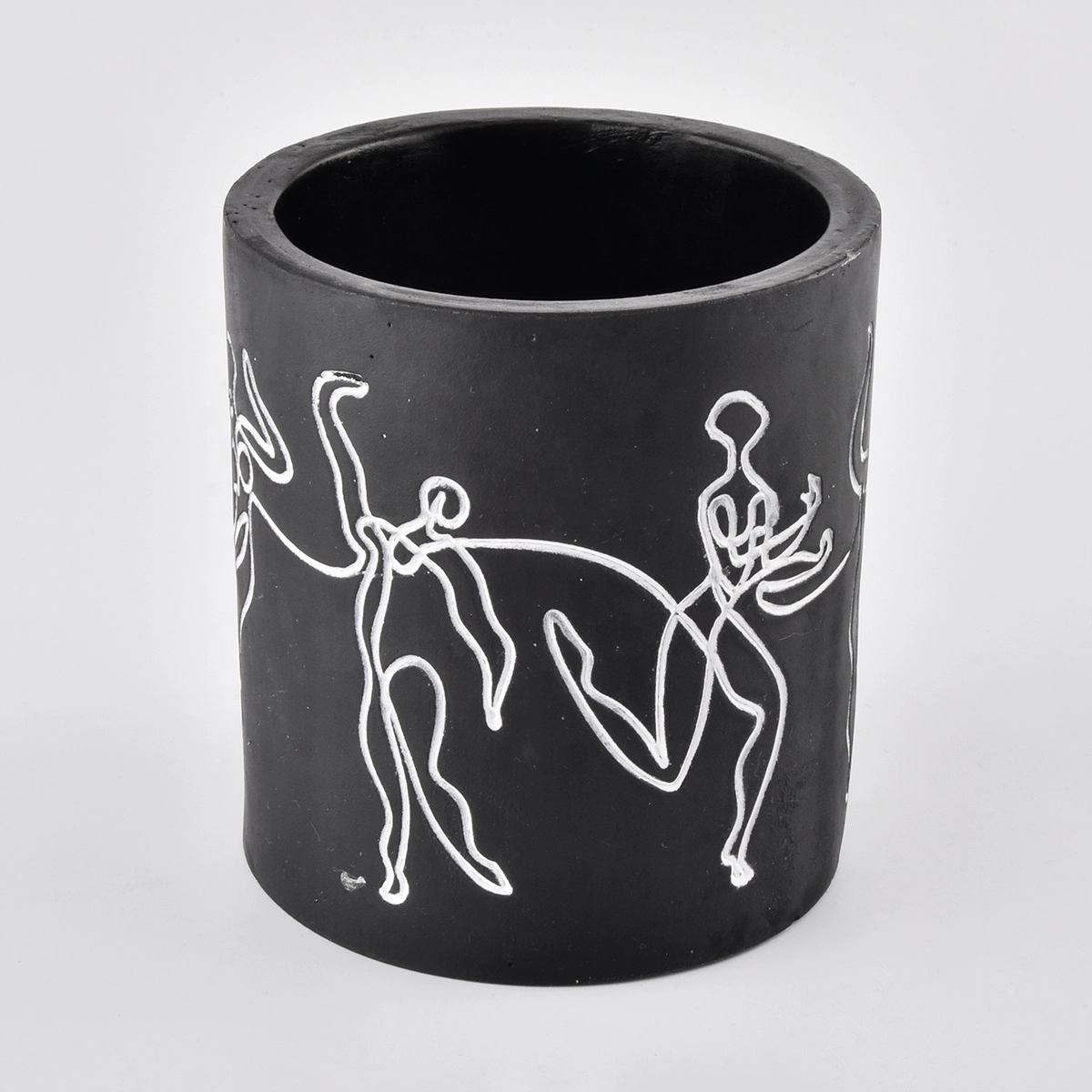 Matte Black Concrete Candle Jars Wholesale