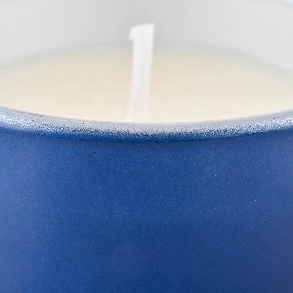 Sunny glassware new design luxury tealight blue bulk glass candle jar holder