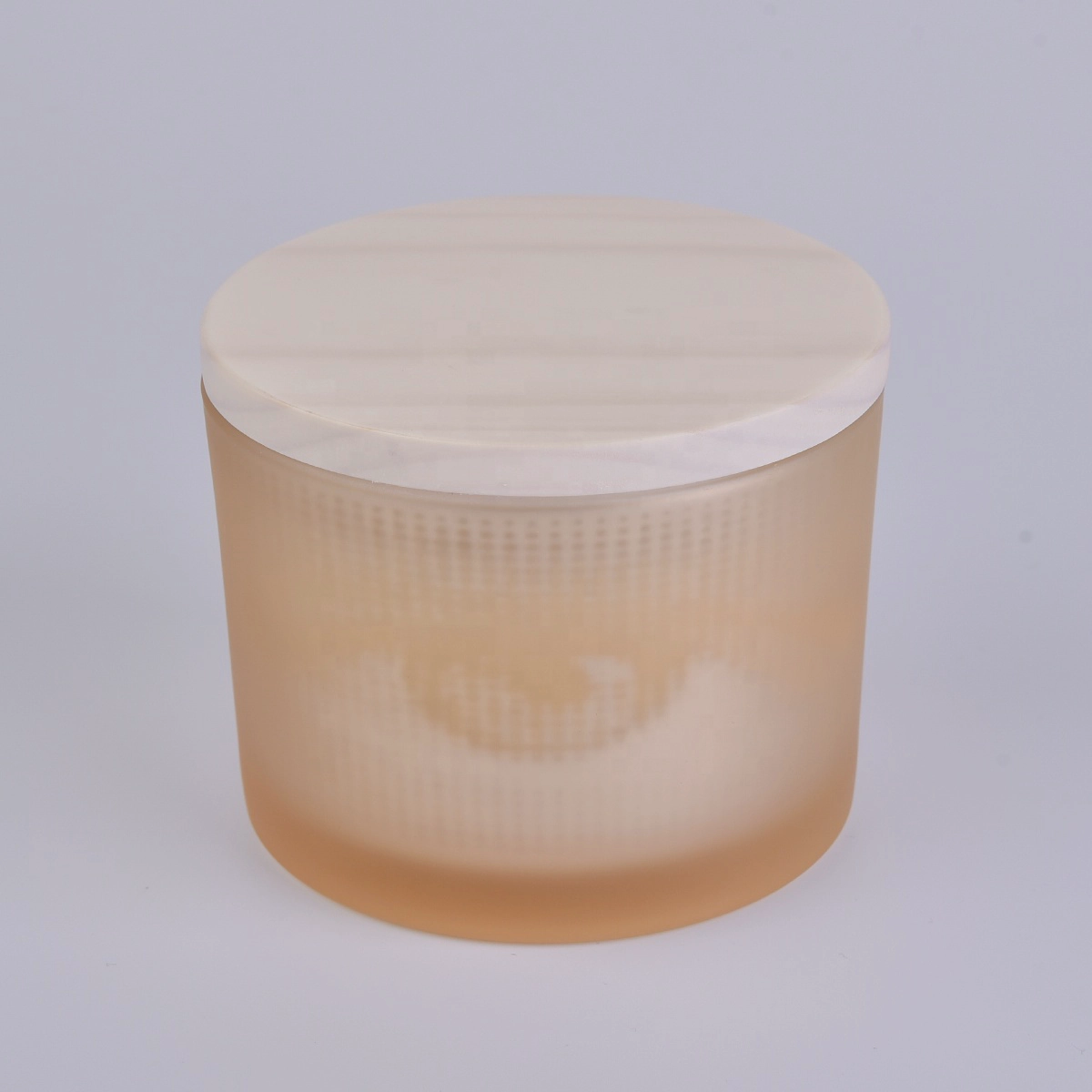 Bulk matte votive glass candle holders with wood lid