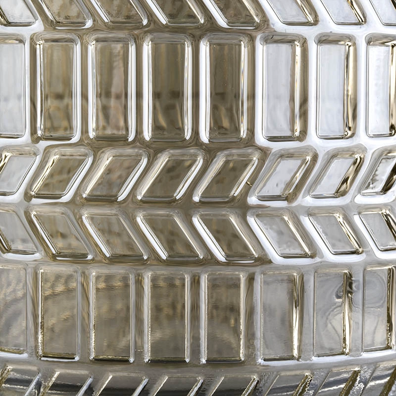 Wholesale luxury embossed glass candle jar with lid