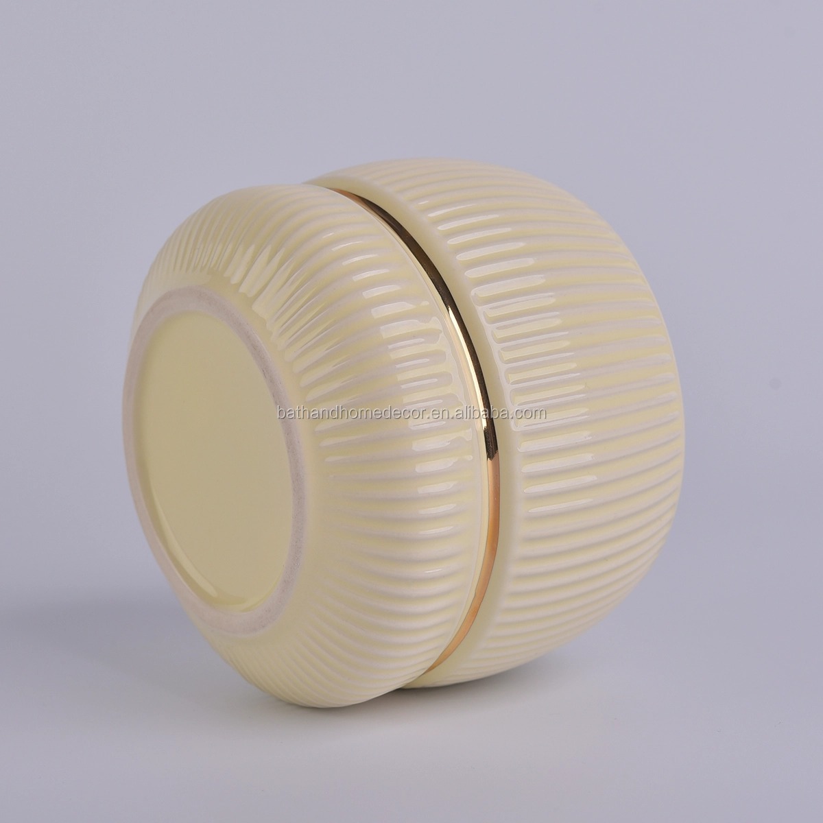 Hot Sale Custom Striped Ceramic Candle Vessels