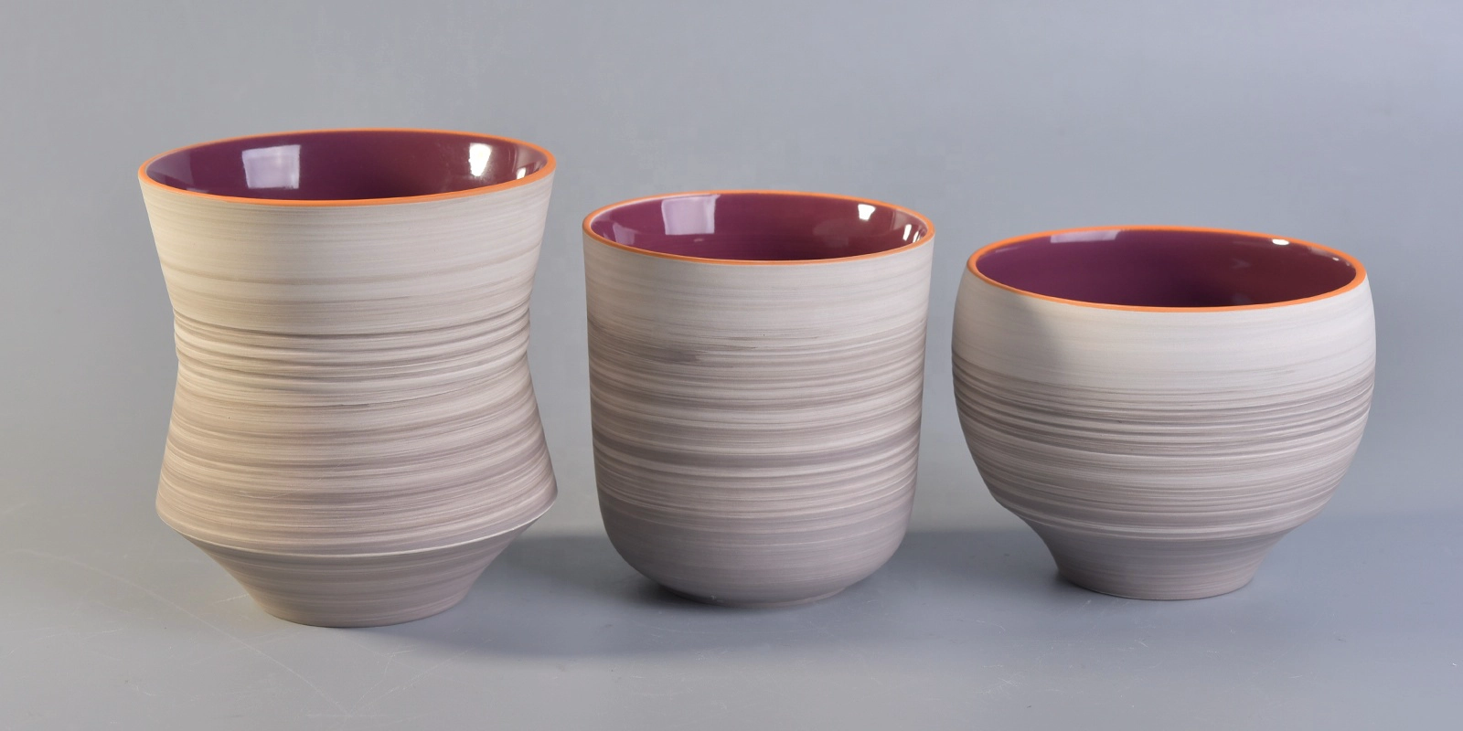 Home decoration unique amber glazed empty ceramic candle jar vessel