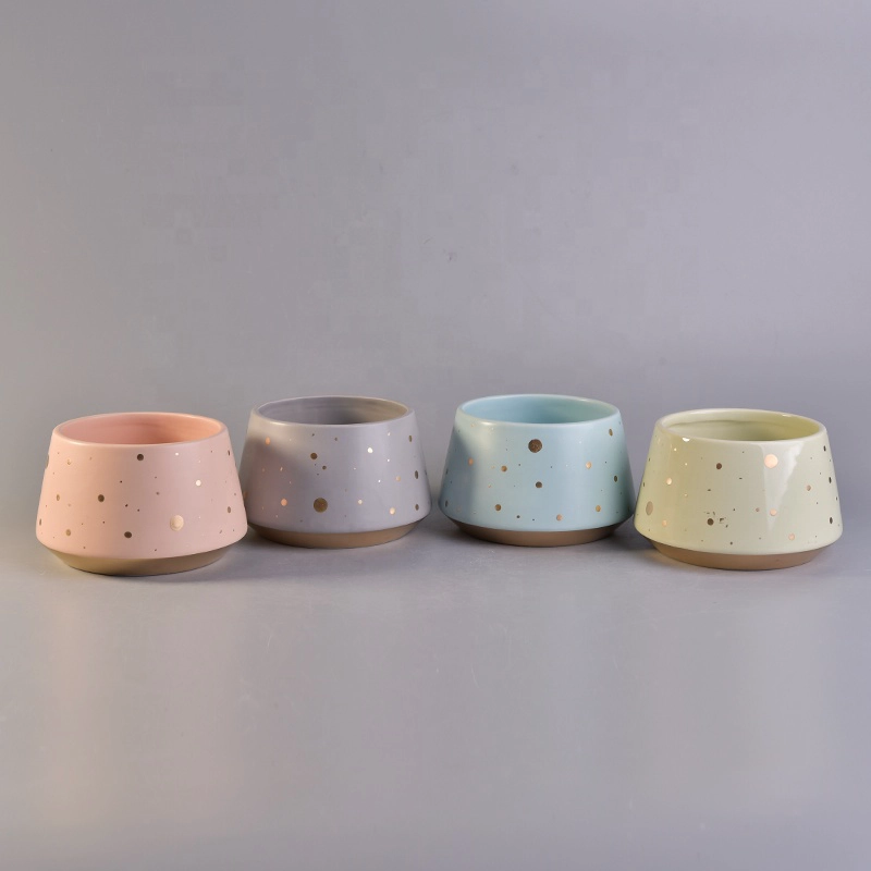 Customized ceramic container jar for candle with lid