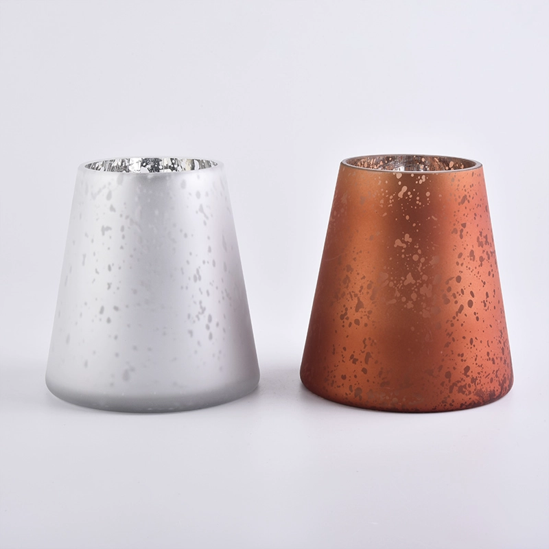 Frosted Glass Candle Jar With Mercury Inside
