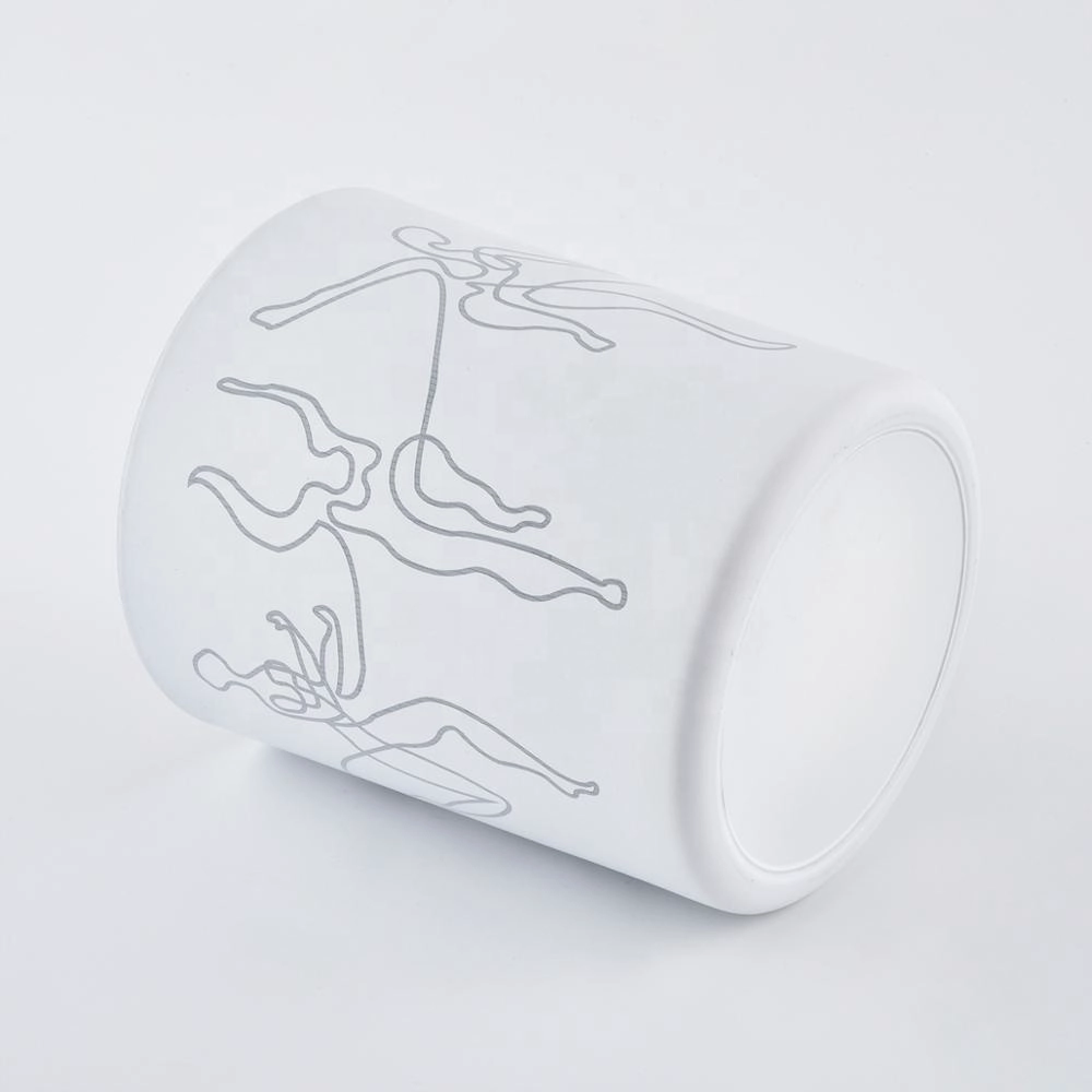 Christmas Matte White Laser Engraving Glass Jars For Candle