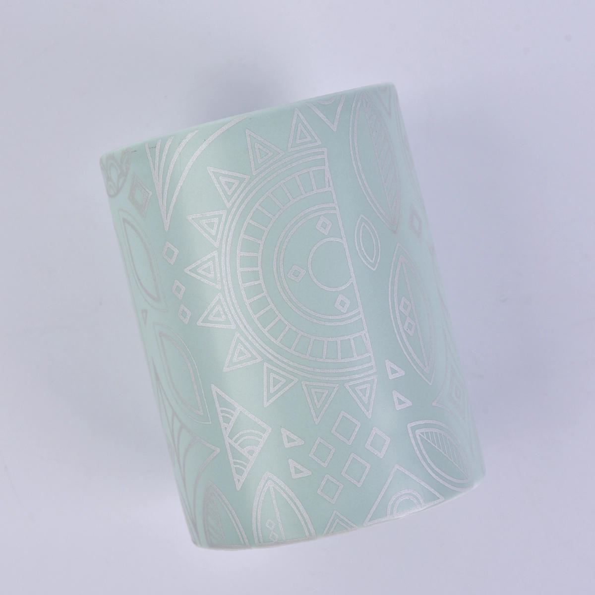 Custom logo matte ceramic candle jar