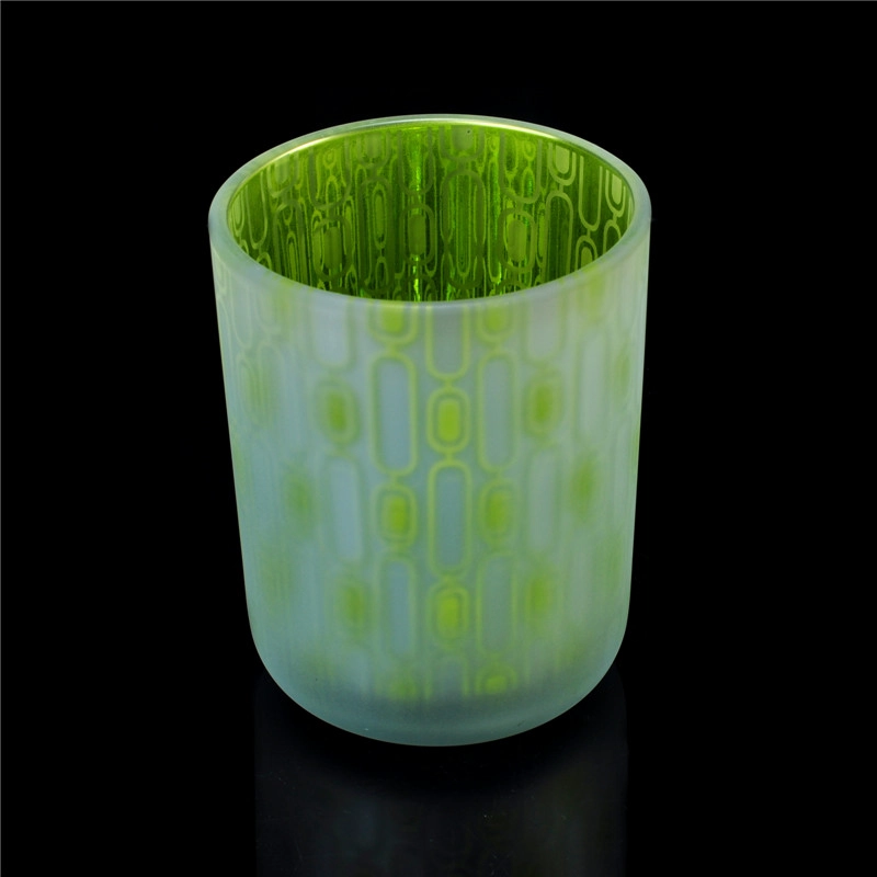 Frosted Glass Candle Jar And Laser Engraved Inside