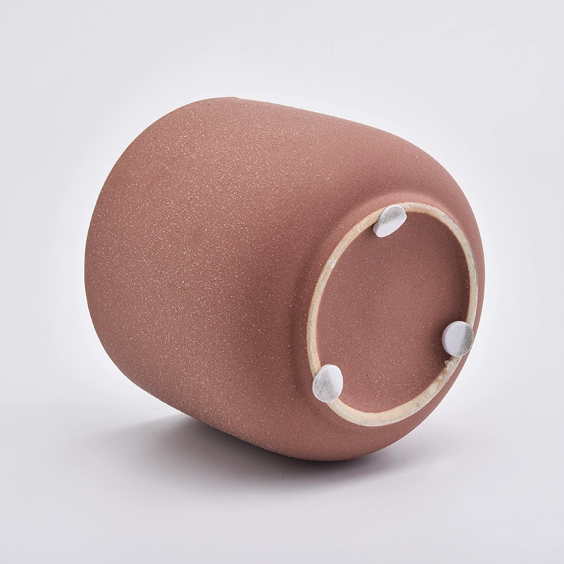Hot Sale Sandy Ceramic Candle Vessels For Candle Making