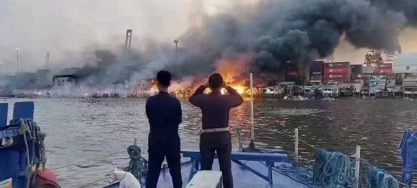 Manila International Terminal,fire,port congestion,supply chain disruption,fire disaster