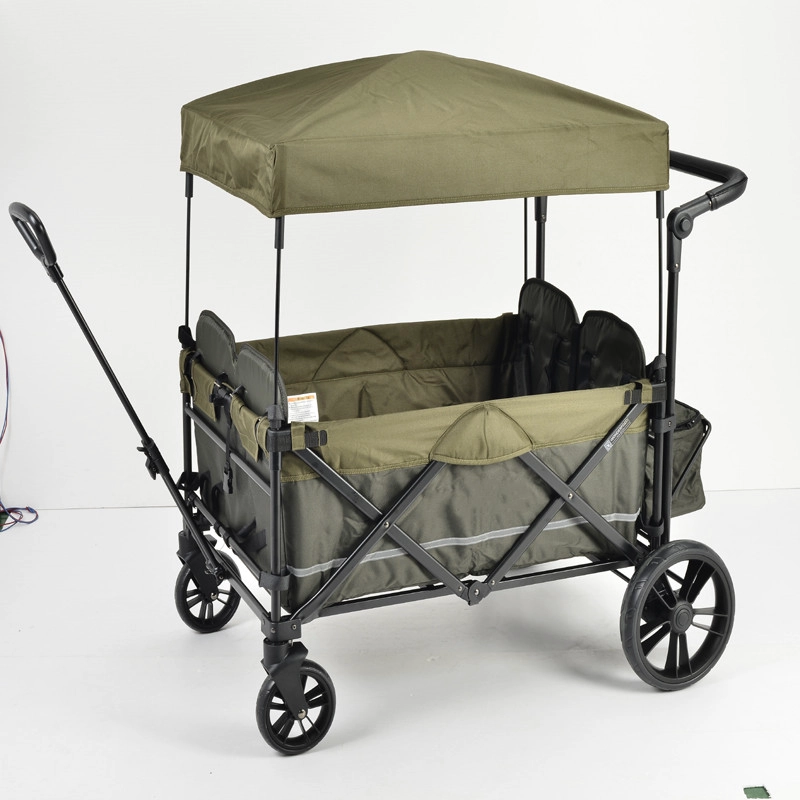 China W101T hot selling 4 zitplaatsen Populair model opvouwbare wagen Hoge kwaliteit outdoor kinderwagen met grotere wielen Gemakkelijk te dragen opvouwbare wagen fabrikant