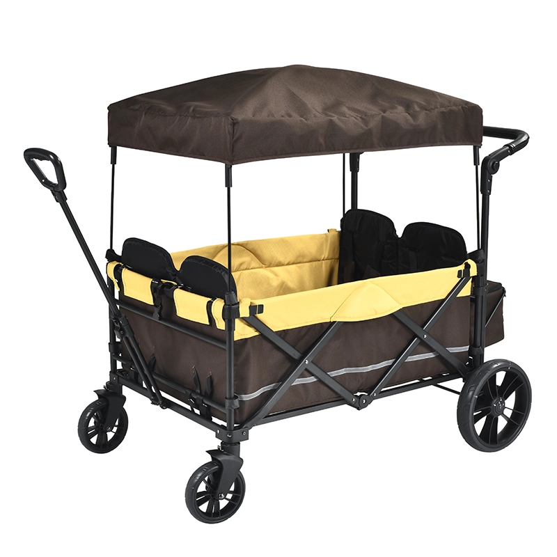 China Fabrieks opvouwbare opvouwbare wagen met 4 wielen voor kinderen, hoogwaardige opvouwbare strandwagen Europa Opvouwbare wagen met rubberen banden fabrikant