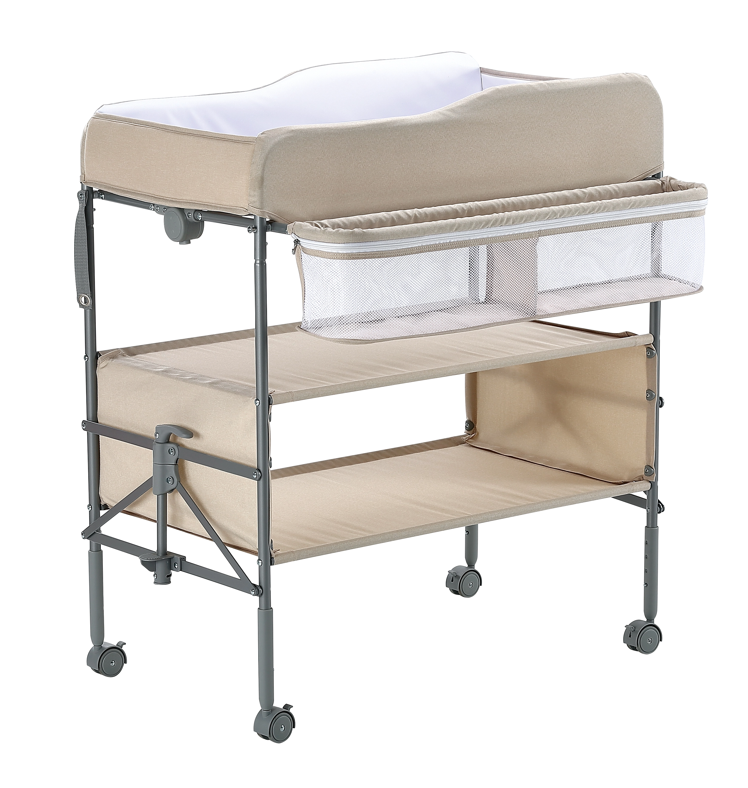 China Portable Baby Changing Table, Foldable Changing Table Dresser Baby Changing Station, Height Adjustable Waterproof Diaper Changing Table Pad Topper, Newborn Nursery Organizer manufacturer