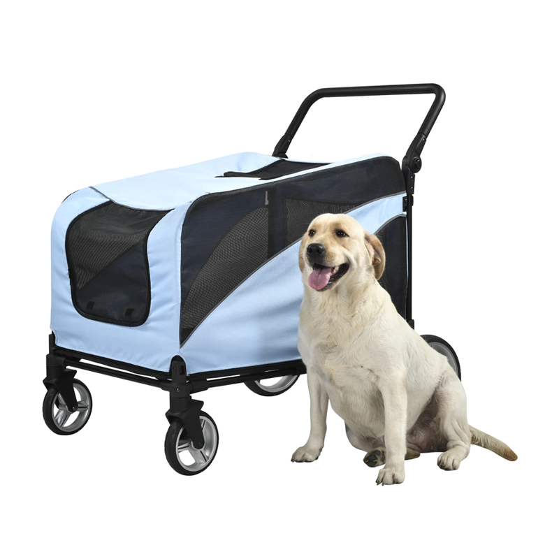 Passeggini per animali domestici più votati, passeggino per cani blu, passeggino per animali fuoristrada