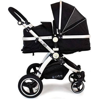 2-in-1 Convertible Baby Stroller with Aluminum Frame, 3-Stage Canopy & Large PU Wheels