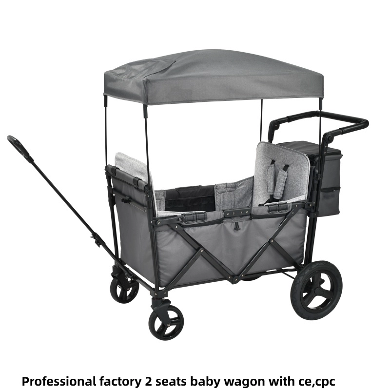 China 2026 New Pram Wagon Stroller 2 Seater Twin Baby Wagon Stroller Aluminum Frame Independent Seats CE CPC Approved manufacturer