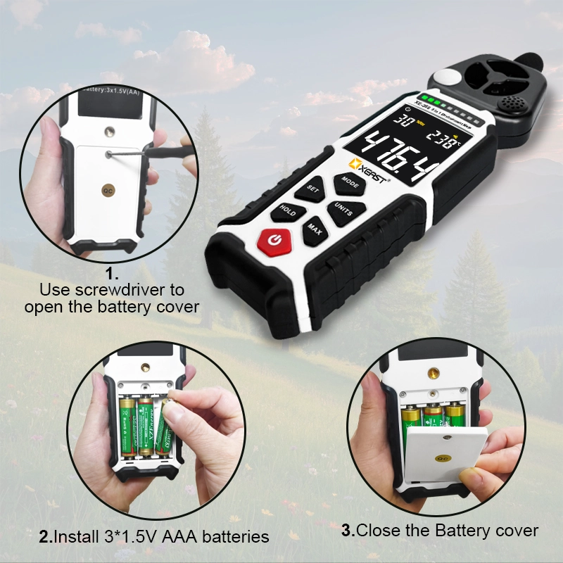 5-in-1-Umwelttester mit hoher Genauigkeit und dreifarbigem Alarm XEAST XE-368 Multifunktionales Handmessgerät