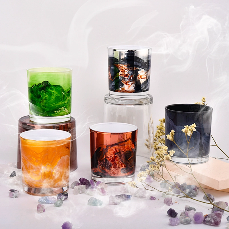 luxury abstract painting glass candle jar luxury abstract painting glass candle jar
