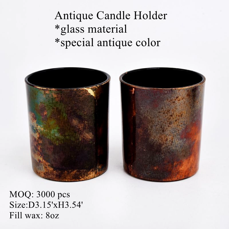 luxury decorated glass candle jar 