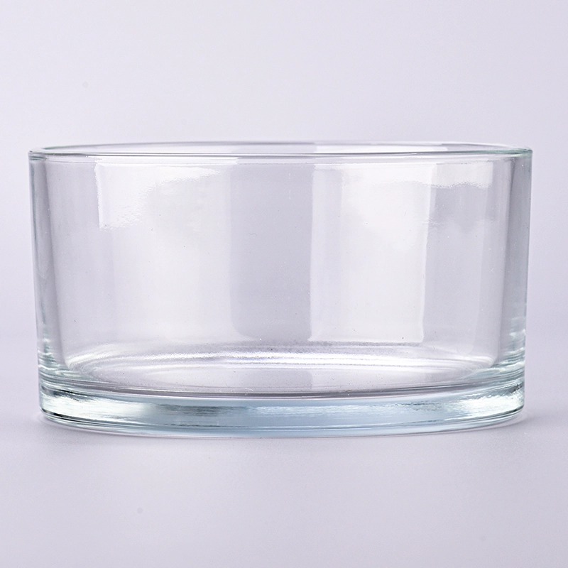 Hot sale large capacity 3 soy wick scented clear glass candle jar