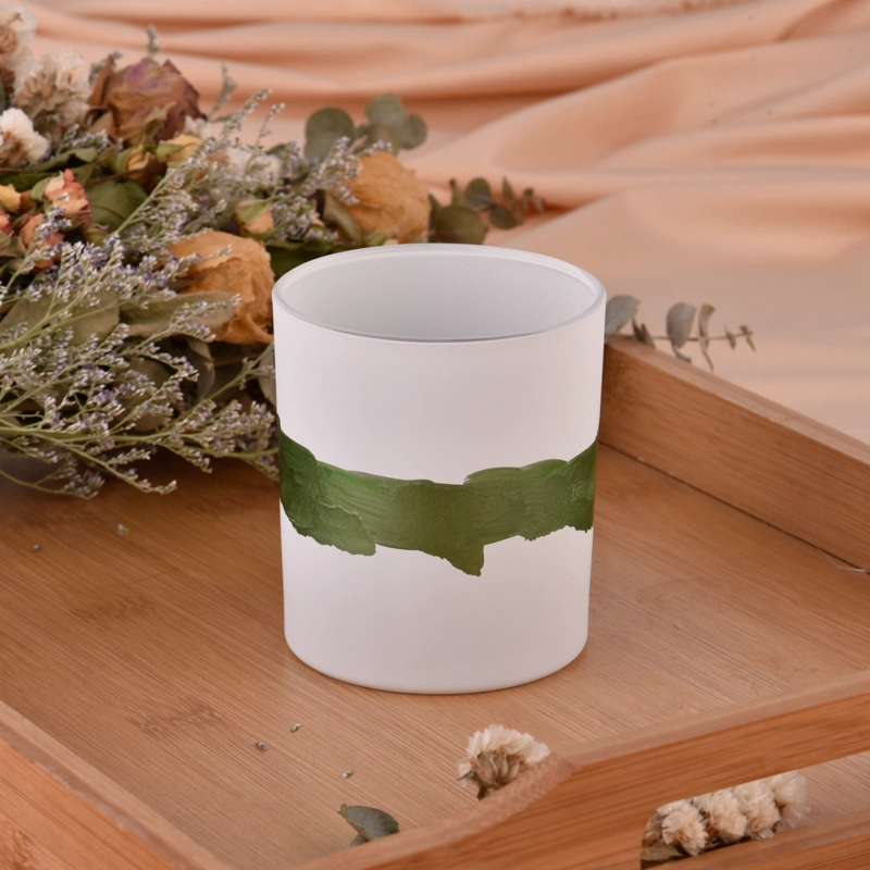 Wholesale home decor matte white glass candle Jars Wholesale home decor matte white glass candle Jars
