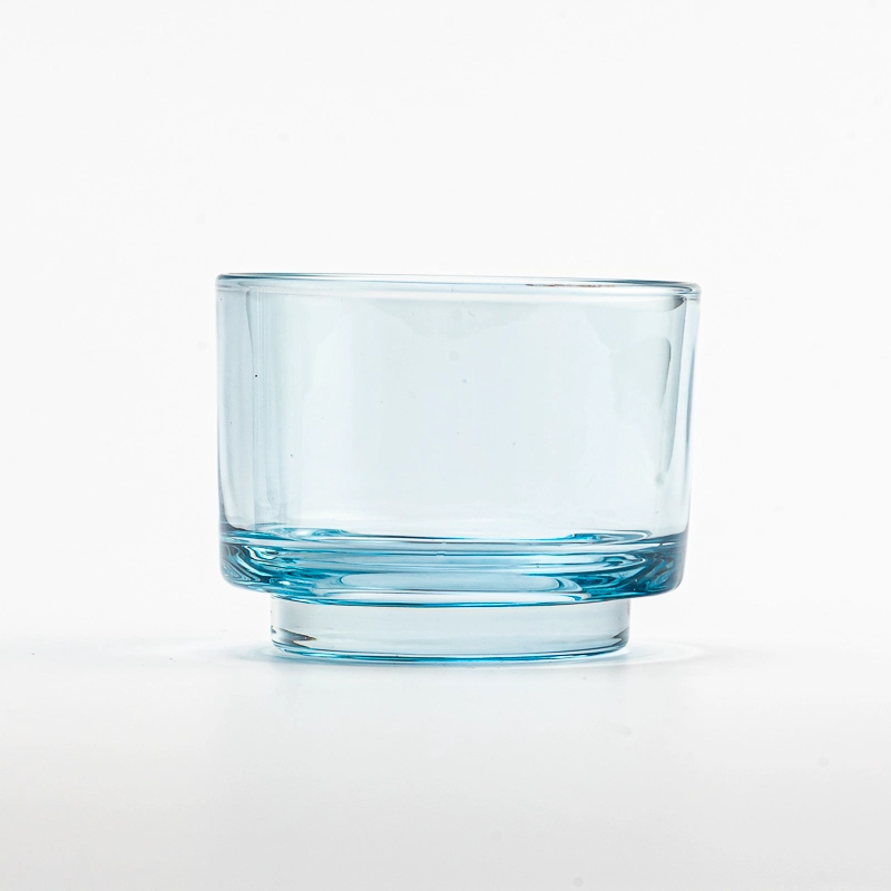 Good Quality Transparent Blue Glass Jar Empty Candle Vessel for Candle Packaging