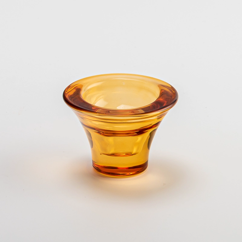 New Arrival Transparent Amber Glassware Candle Jar Votive Holder Supplying