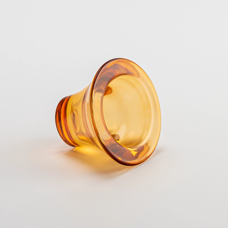 New Arrival Transparent Amber Glassware Candle Jar Votive Holder Supplying