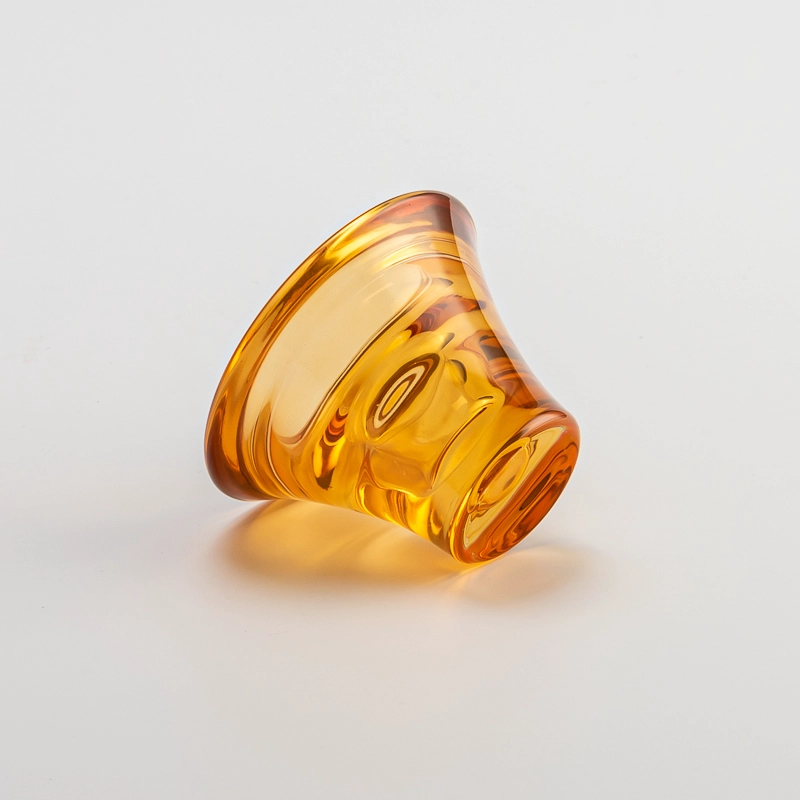 New Arrival Transparent Amber Glassware Candle Jar Votive Holder Supplying