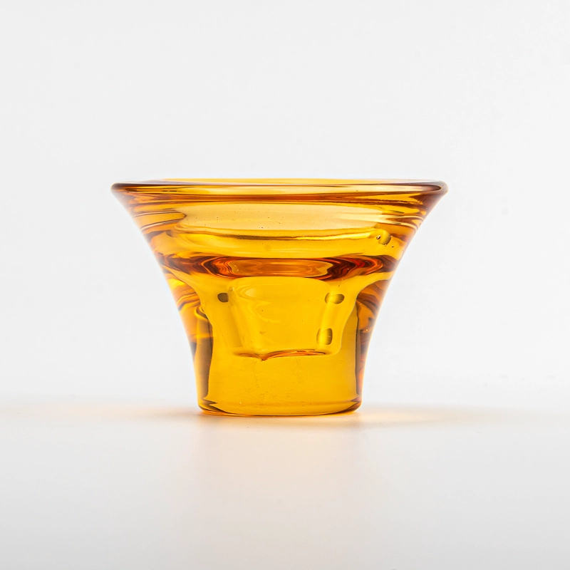 New Arrival Transparent Amber Glassware Candle Jar Votive Holder Supplying
