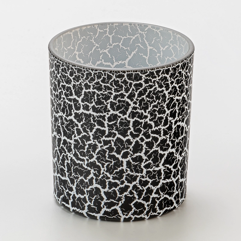 Creative Black Crack Design Glass Candle Jar 290ml Empty Scented Candle Holder Creative Black Crack Design Glass Candle Jar 290ml Empty Scented Candle Holder