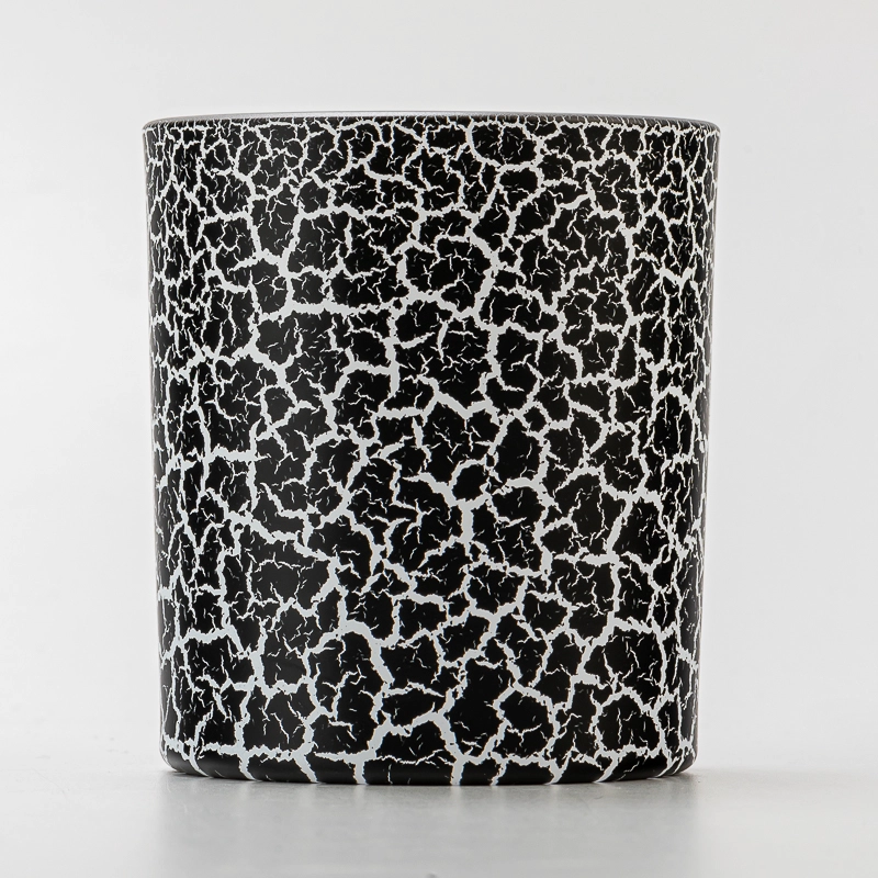 Creative Black Crack Design Glass Candle Jar 290ml Empty Scented Candle Holder Creative Black Crack Design Glass Candle Jar 290ml Empty Scented Candle Holder