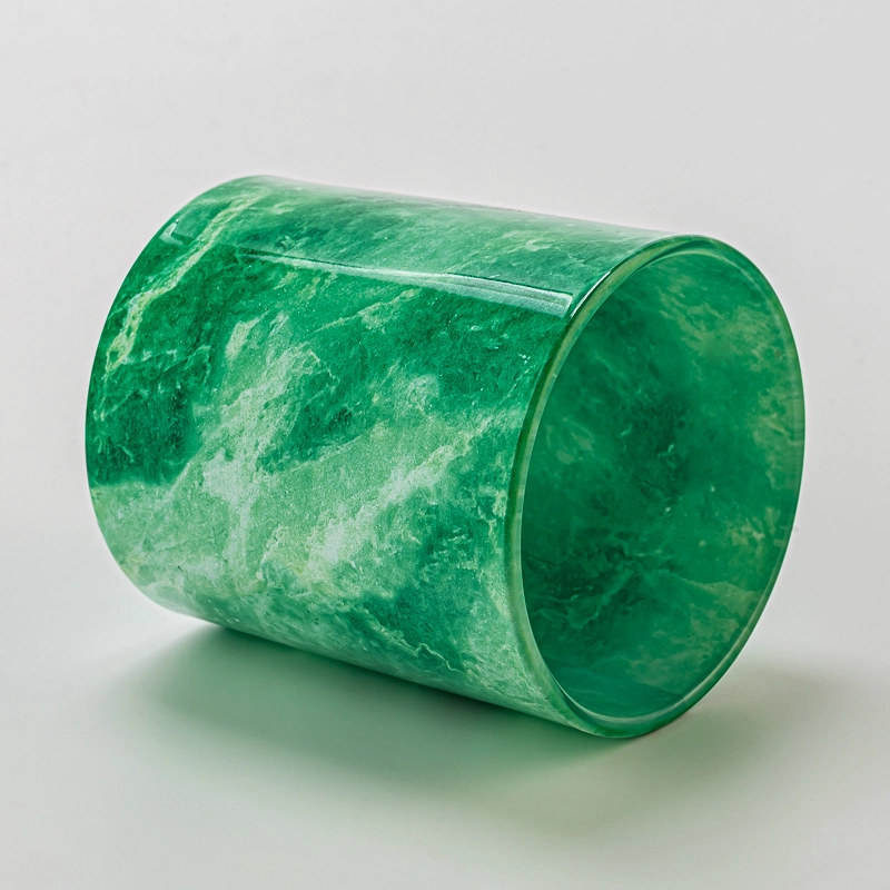 Vintage Green Marble Decorative 8oz Glass Wax Candle Jar for Scented Candle Vintage Green Marble Decorative 8oz Glass Wax Candle Jar for Scented Candle
