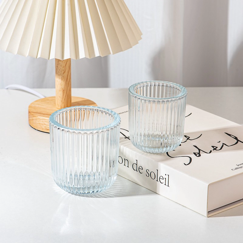 New Design Vertical Stripe Glass Container Scented Candle Jar Supply New Design Vertical Stripe Glass Container Scented Candle Jar Supply