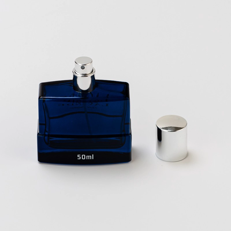High End Dark Blue 50ml Glass Perfume Bottle with Spray Head