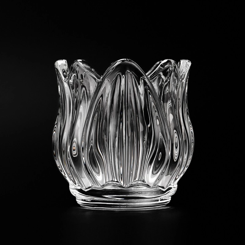New Arrival Tulip Style Glass Vessel 3oz Empty Candle Holder for Home Decor