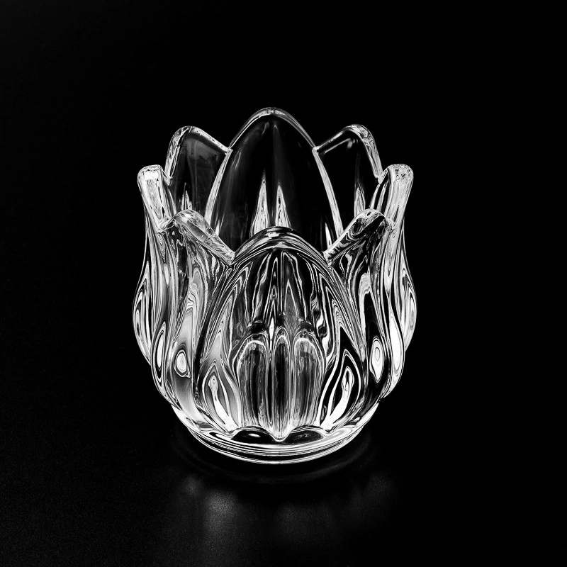 New Arrival Tulip Style Glass Vessel 3oz Empty Candle Holder for Home Decor
