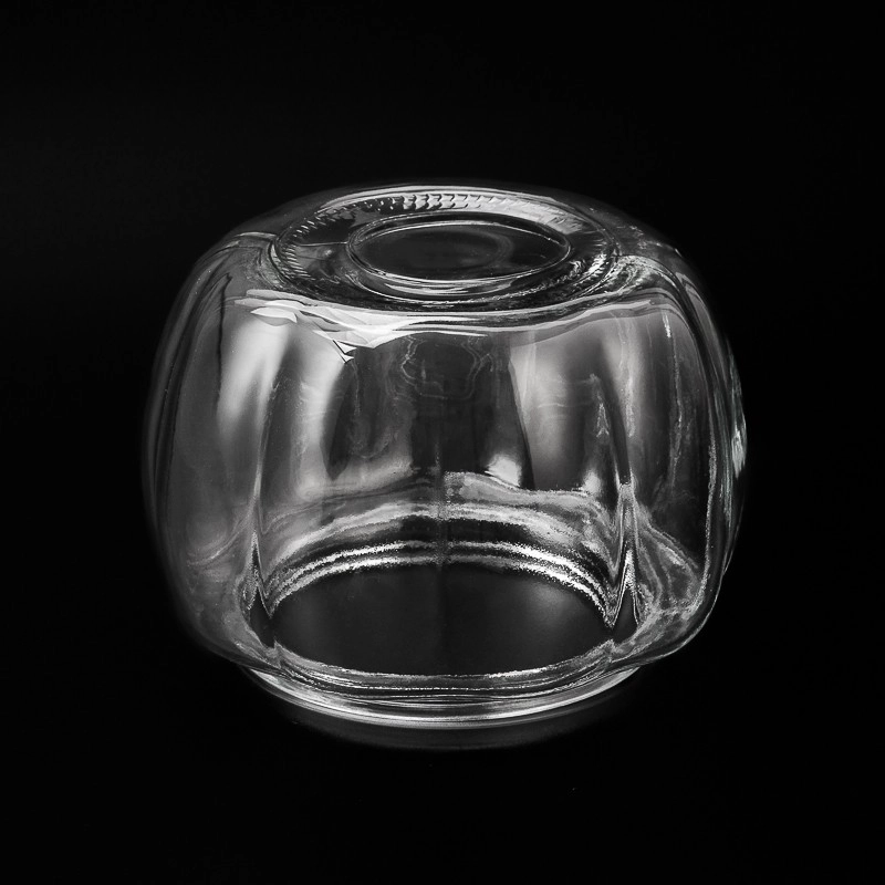 Large Capacity Pumpkin Shape Glass 2400ml Empty Candle Vessel with Lid