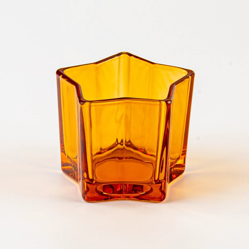 Home Decoration Transparent Color Glass Jar Empty Amber Candle Jar Home Decoration Transparent Color Glass Jar Empty Amber Candle Jar