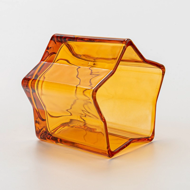Home Decoration Transparent Color Glass Jar Empty Amber Candle Jar Home Decoration Transparent Color Glass Jar Empty Amber Candle Jar