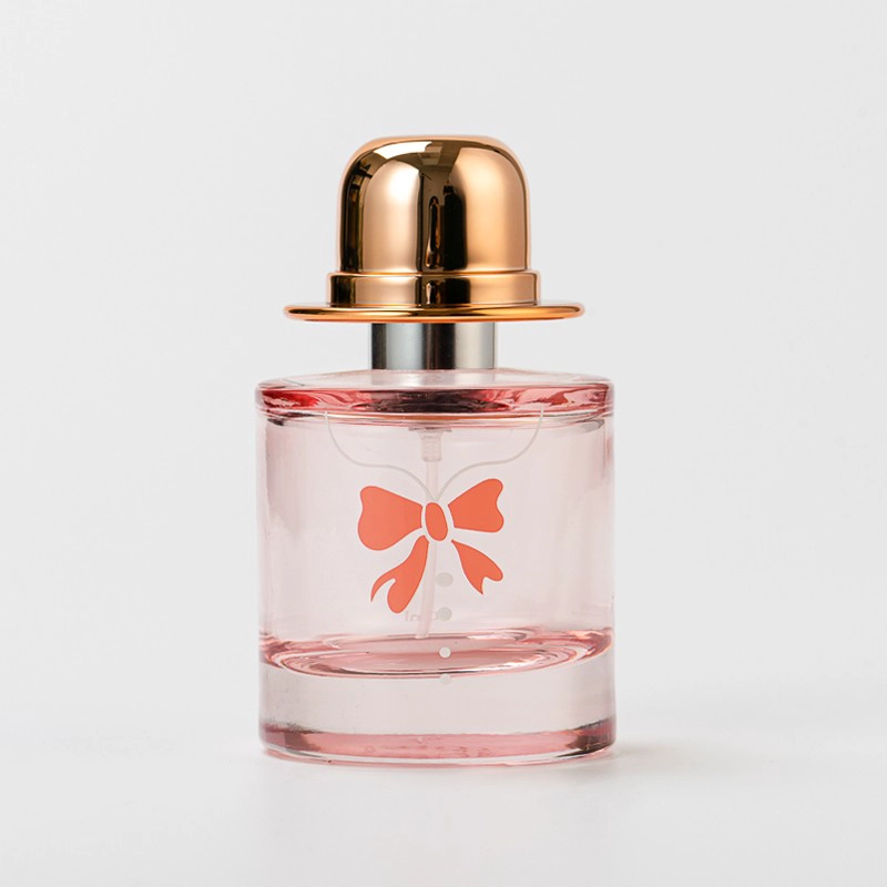 Fashionable Customize Pattern Pink 30ml Glass Perfume Bottle with Cap