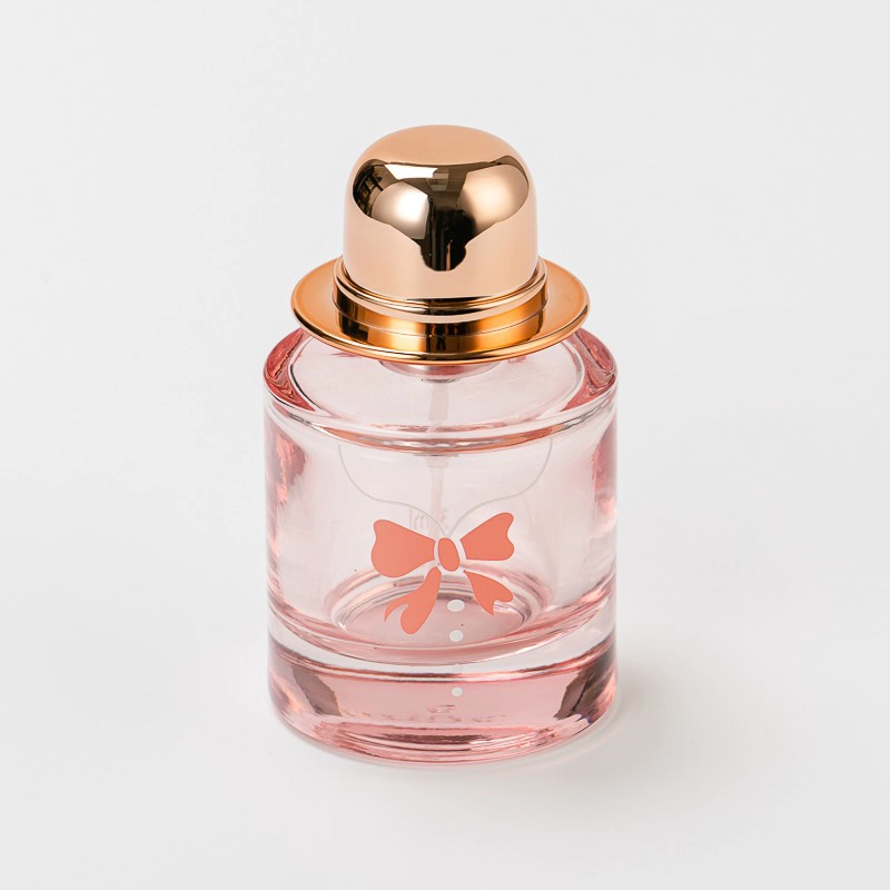 Fashionable Customize Pattern Pink 30ml Glass Perfume Bottle with Cap
