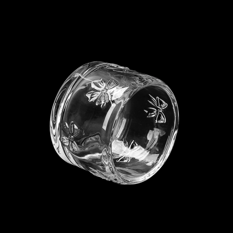 Luxury Customize Color Transparent Glass Jar 185ml Empty Candle Jar for Candle Making