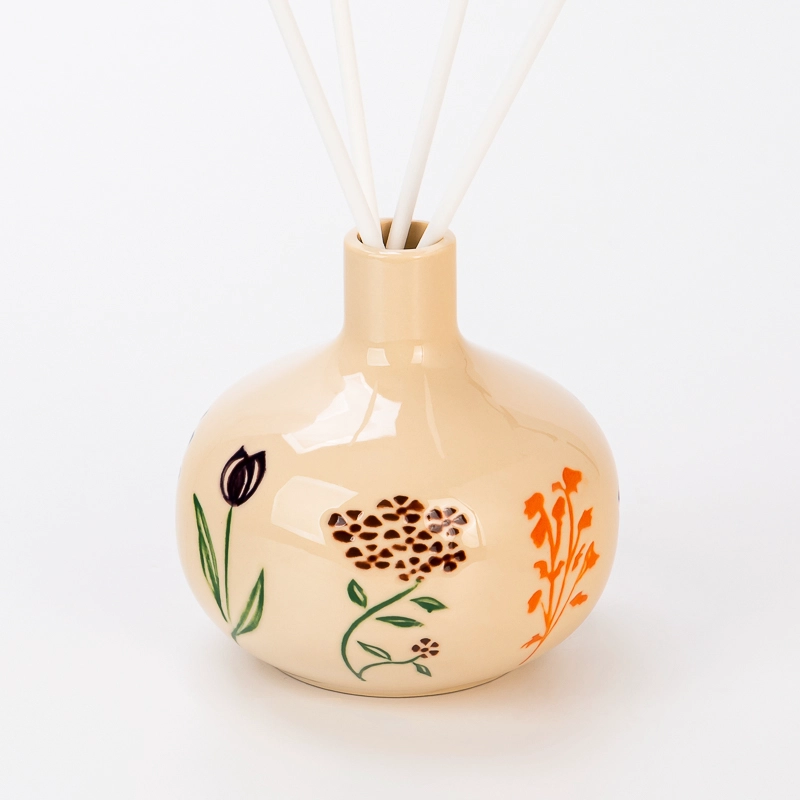 Elegant Glazed Ceramic Reed Diffuser Empty Bottle for Home Fragrance