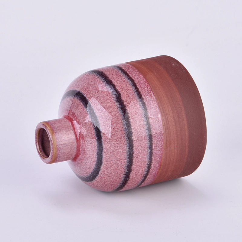 Luxury Colored Glazed Ceramic Reed Diffuser Bottle for Home Fragrance