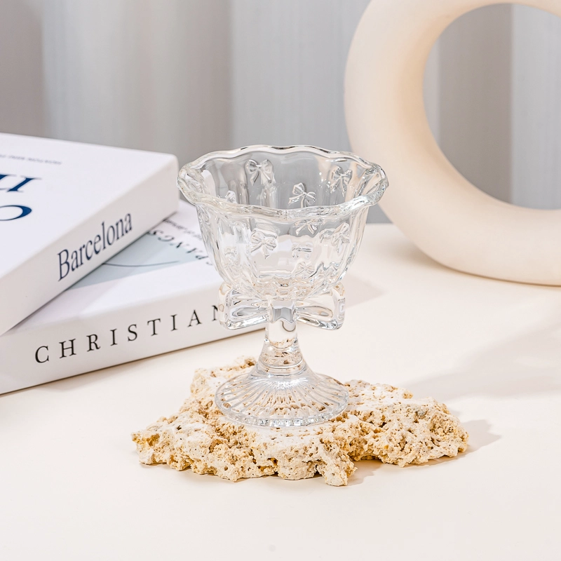 Elegant Style 200ml Embossed Glass Candle Holder with Base Customizable Color High Quality for Home Decoration Elegant Style 200ml Embossed Glass Candle Holder with Base Customizable Color High Quality for Home Decoration