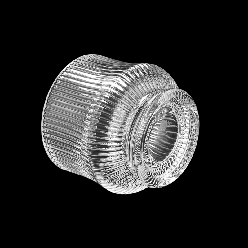 Luxury Stripe Design Clear Glass Candle Holder for Home Decoration Scented Candle Luxury Stripe Design Clear Glass Candle Holder for Home Decoration Scented Candle