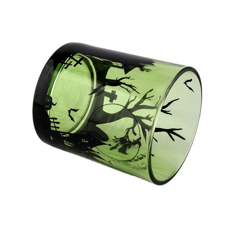 gradient candle jar glass with decal printing