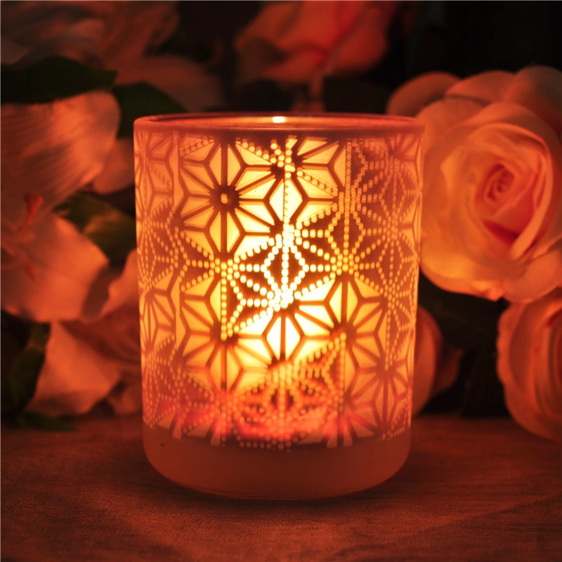 Custom crystal matte glass candle container